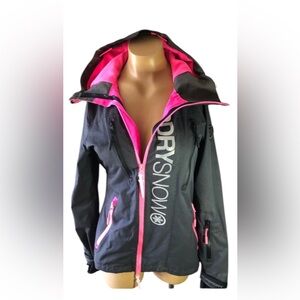 Superdry Ski Jacket with Black and Pink Accents